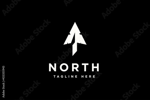 Vintage Retro Rustic Arrowhead Spear Hunting Hipster Logo Design