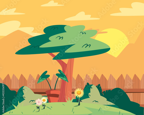 Backyard at day