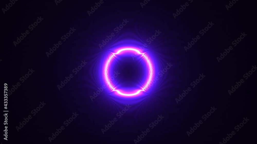 Pulsing Ring of Purple Neon Light Flashes at Viewer Pulsing Ring of Purple Neon Light Flashes at Viewer