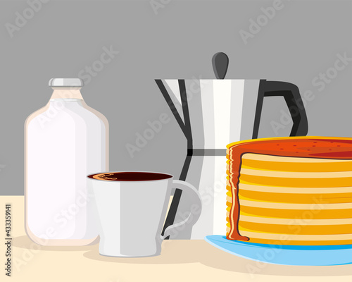 breakfast pancakes coffee
