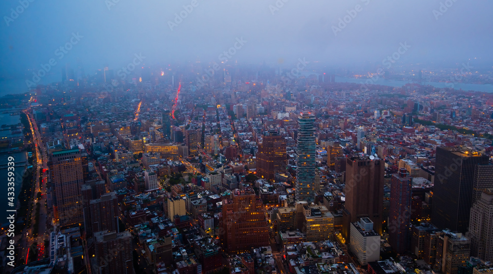 New York City skyline, cityscape of Manhattan in USA