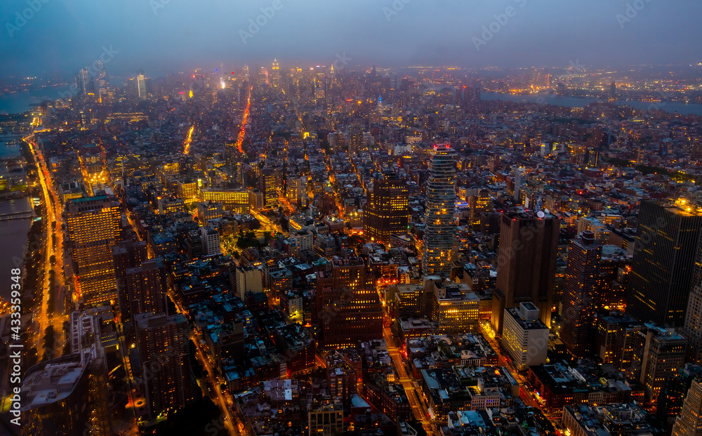 View on night Manhattan, New York

