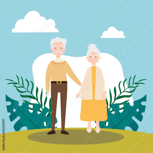 Grandfather and grandmother