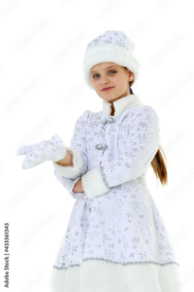 Portrait of girl dressed as Snow Maiden Portrait of girl dressed as Snow Maiden