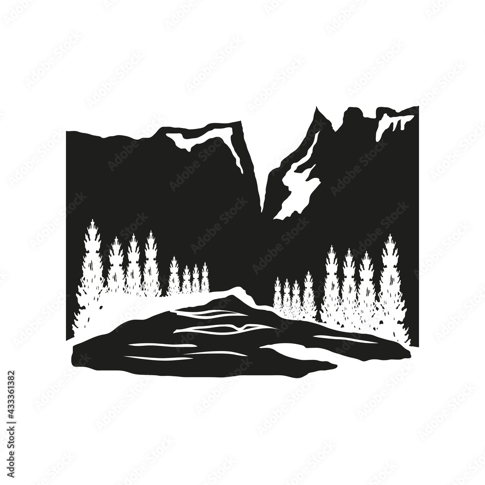 Fototapeta premium silhouette valley trees