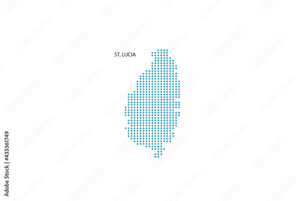 Fototapeta premium St. Lucia map design blue circle, white background.