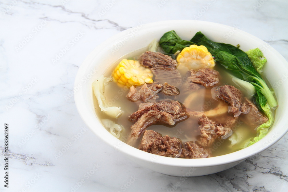 Filipino food called Bulalo or Beef Marrow Stew Filipino food called Bulalo or Beef Marrow Stew