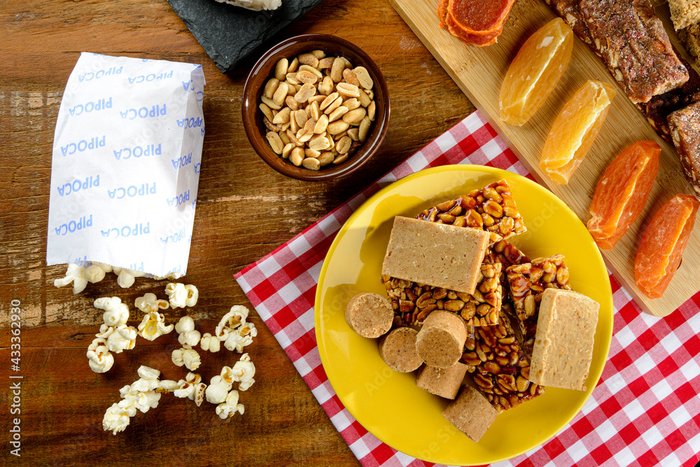 Fototapeta premium Typical Brazilian junina party food and sweets.