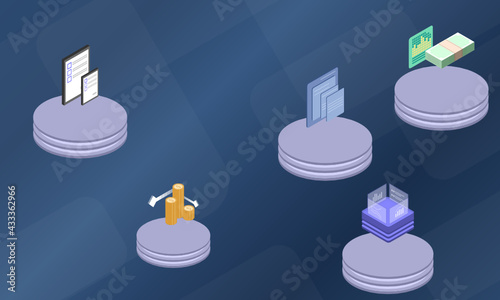 Administrative-command system concept on abstract design