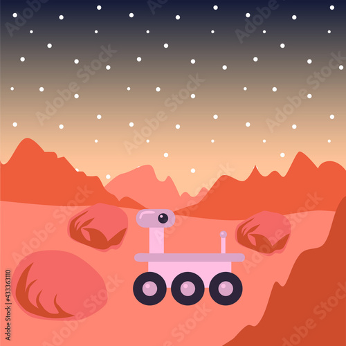 Vector symbol space mars outearth rover 