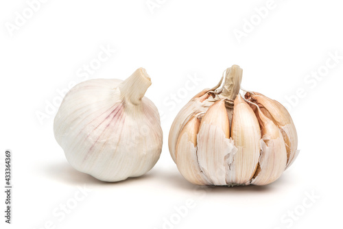 Garlic isolated on white background. Cooking spices