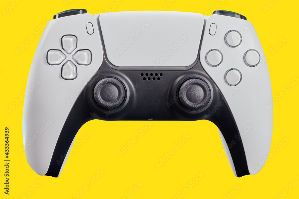 next generation joystick on yellow background - game controller. next generation joystick on yellow background - game controller.