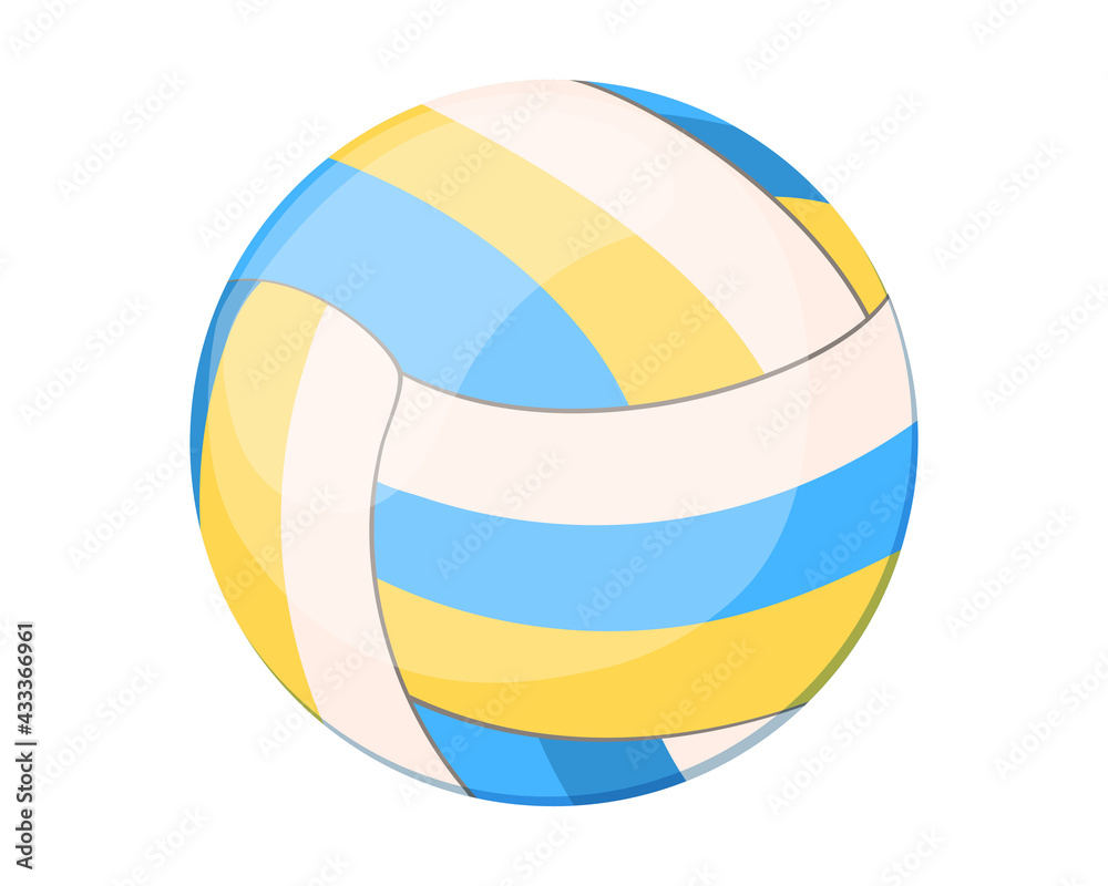 Volleyball ball in the Maltese style. Sports Equipment. The illustration is isolated on a white background. Striped ball vector
