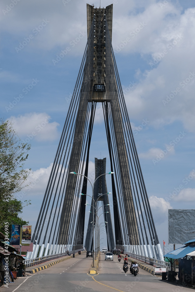 Fototapeta premium Indonesia Batam - Barelang Bridge street view vertical