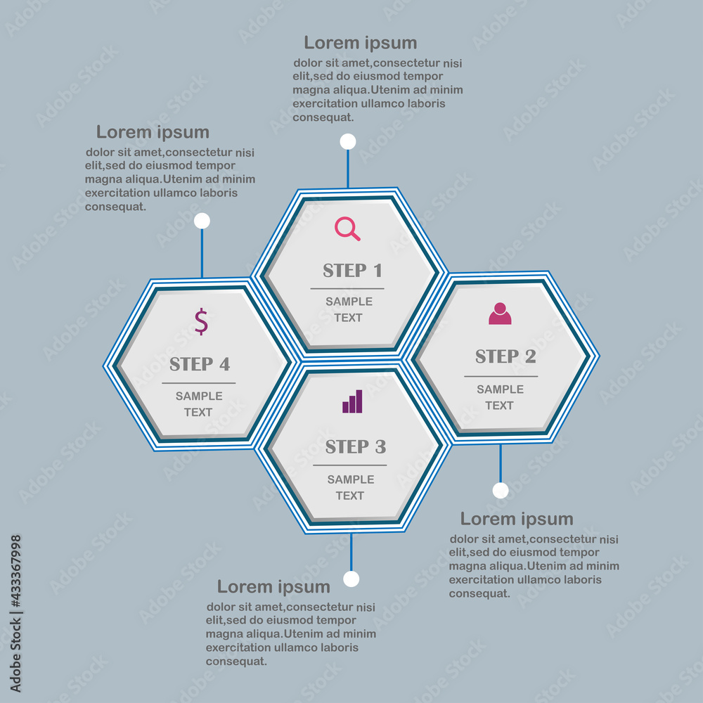 Vector infographics design template on the white background, diagram, annual report, web design. Business concept with 4 step, steps or processes. Vector infographics design template on the white background, diagram, annual report, web design. Business concept with 4 step, steps or processes.
