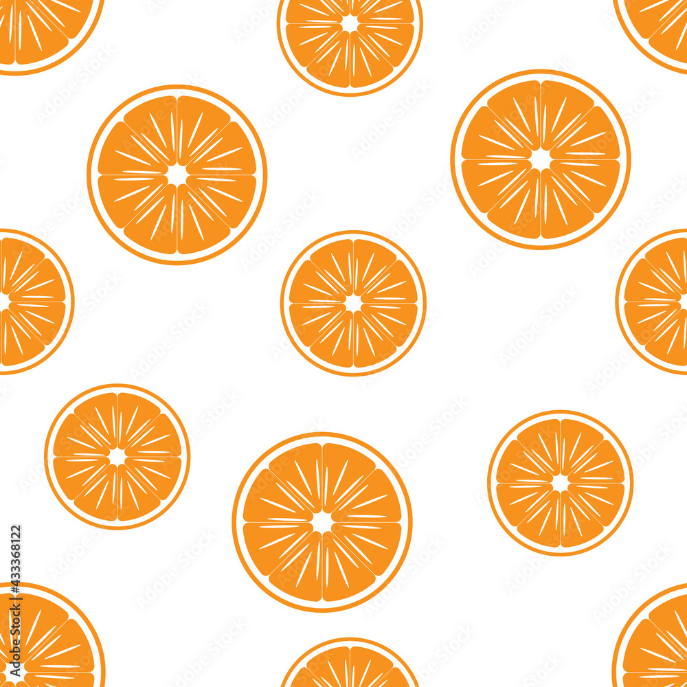 Naklejka Orange. vector seamless pattern. Endless texture can be used for wallpaper, printing on fabric, paper