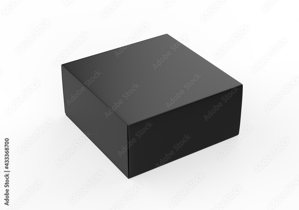 Blank white product packaging paper cardboard box. 3d render illustration. Blank white product packaging paper cardboard box. 3d render illustration.