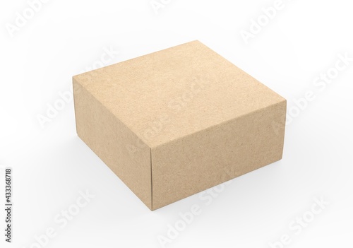 Blank white product packaging paper cardboard box. 3d render illustration. © godesignz