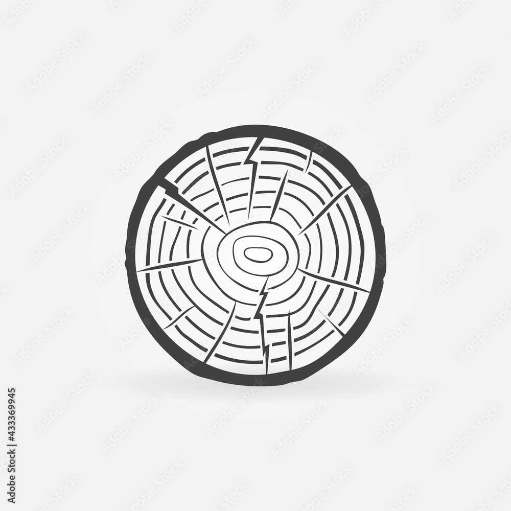 Tree Growth Rings icon - Trunk Cross Section vector sign Tree Growth Rings icon - Trunk Cross Section vector sign