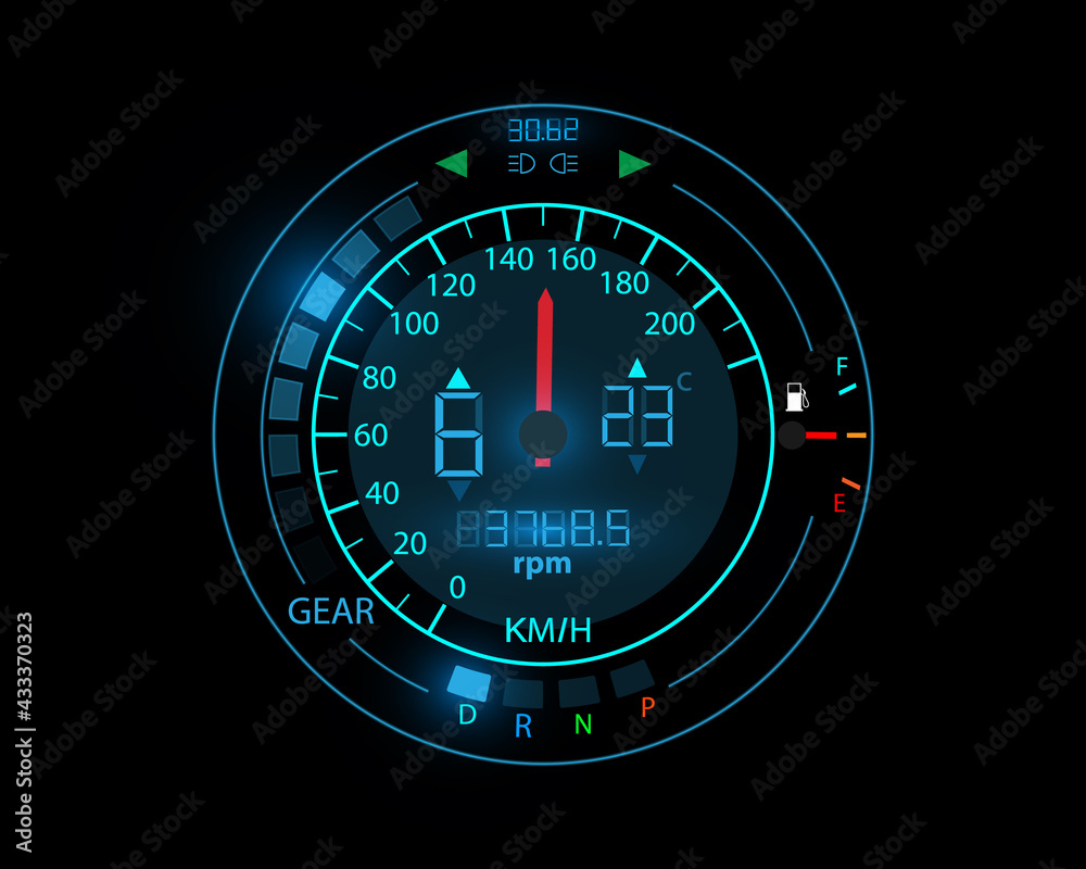 Speedometer car speedometer design technology illustration eps10 vector