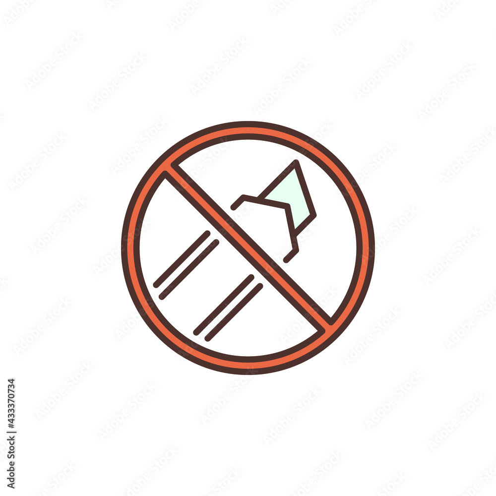 Do not Cut with Utility Knife vector round colored icon Do not Cut with Utility Knife vector round colored icon