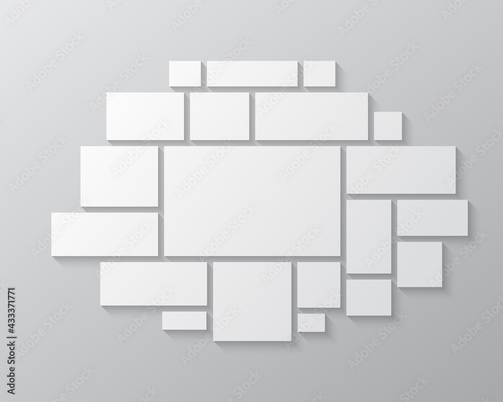 Vector empty collage board twenty images, photos Vector empty collage board twenty images, photos