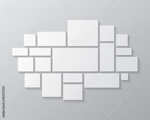 Vector empty collage board nineteen images, photos
