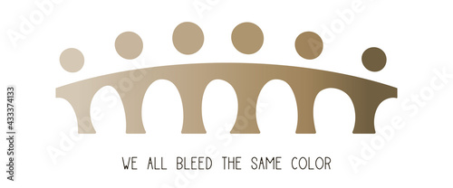 We all bleed the same color, black life matter sign and symbol vector, connect people vector