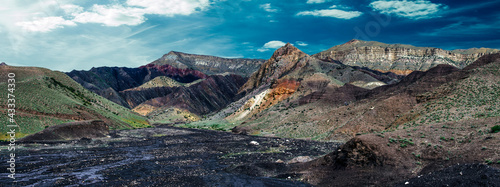 Colorful mountain landscape of Kyrgyzstan, Batken region.