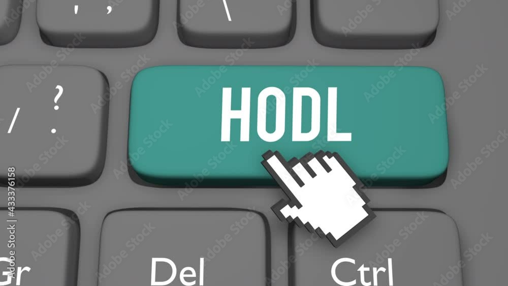 HODL investment concept on computer keyboard key
