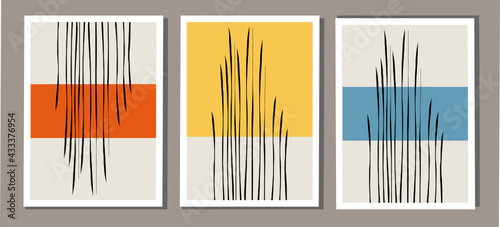  abstraction, poster, banner, picture, abstract, minimalism, boho, grass, plants, wheat, modern, trend, fashion, top, illustration, vector, sea, linesinterior, wall, paintings on the wall, office, bed