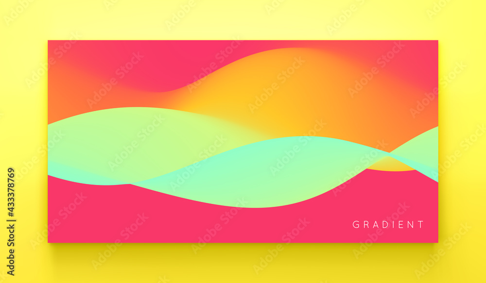 Naklejka premium Abstract wavy background with modern gradient colors. Trendy liquid design. Modern pattern. Vector illustration for banners, flyers and presentation.