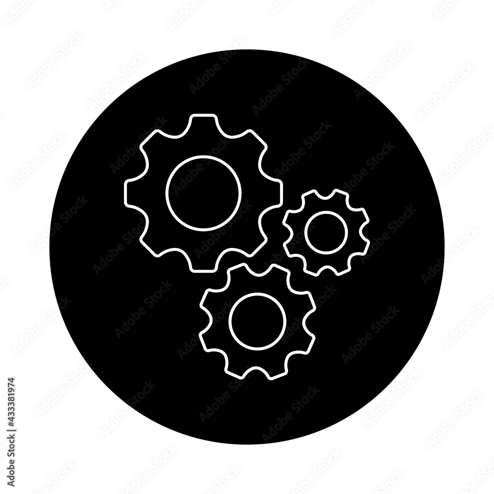 Gears icon flat vector. Settings icon. Vector gear tool or button for web application or UI. Gears icon flat vector. Settings icon. Vector gear tool or button for web application or UI.