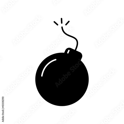 Bomb vector icon isolated on white background. 