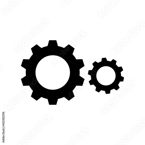 Gears icon flat vector. Settings icon. Vector gear tool or button for web application or UI. 