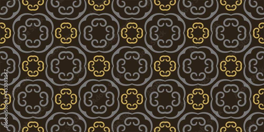 Abstract background pattern with decorative ornament on black background, wallpaper. Seamless pattern, texture. Vector illustration Abstract background pattern with decorative ornament on black background, wallpaper. Seamless pattern, texture. Vector illustration