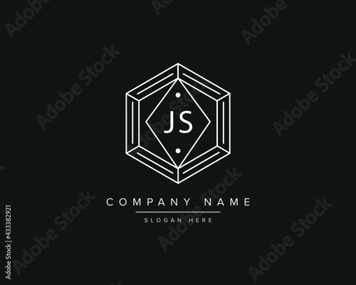 Alphabet letter JS logo design vector