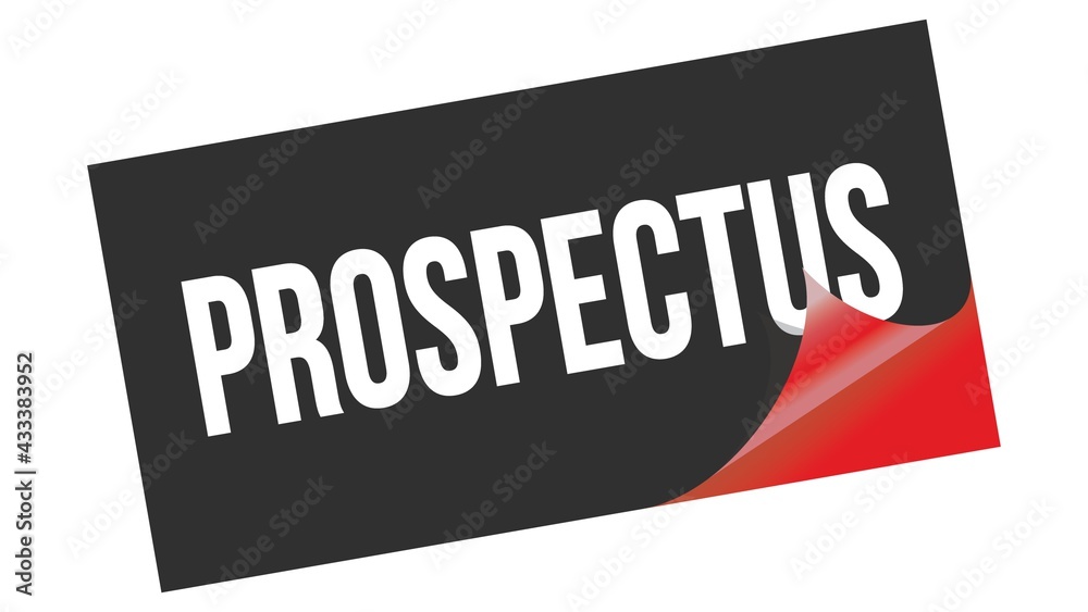 PROSPECTUS text on black red sticker stamp. PROSPECTUS text on black red sticker stamp.
