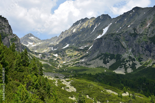 Landscape of the High Tatra mountains near Strbske pleso. Slovakia.