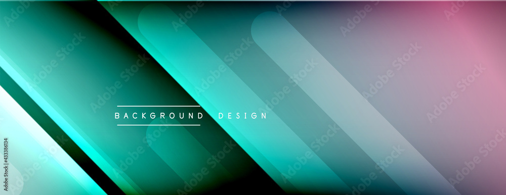 Fototapeta premium Dynamic lines abstract background. 3D shadow effects and fluid gradients. Modern overlapping forms