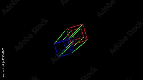 Folding 4d Four-Dimensional Cube Tesseract Complex Space Folding photo