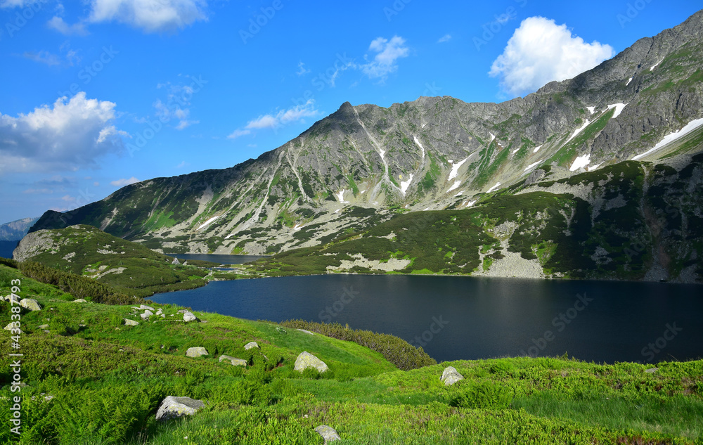 The beautiful lakes Wielki Staw and Przedni Staw in the High Tatras