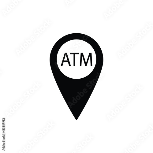 Free Download atm icon map point, destination with bank ATM sign  - GFXLoad