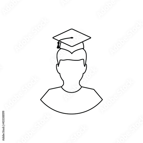 man in graduation cap flat vector   education flat  icon