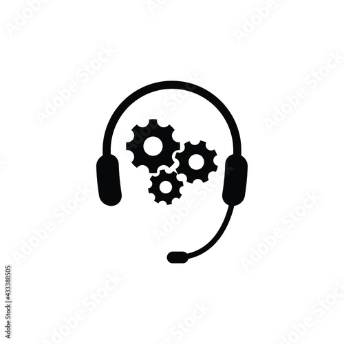 Headphones   with settings icon vector servise symbol