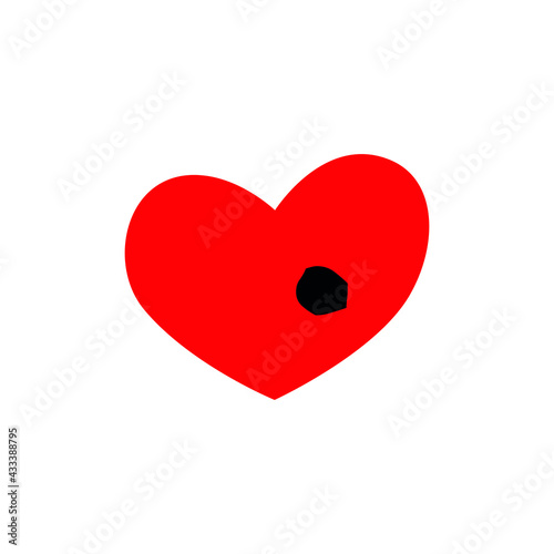 Heart shot, pain and love.