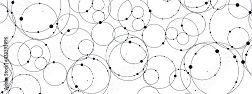 Abstract dots and circles on the futuristic background