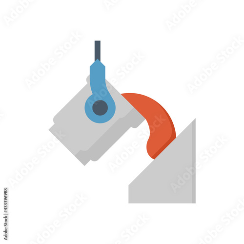 Casting process in metallurgy or metallurgical production industry vector icon. That manufacturing process in foundry, furnace or factory plant. To pouring hot liquid or molten metal into ingot mold.