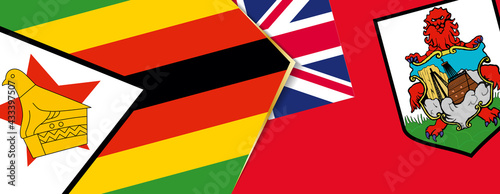 Zimbabwe and Bermuda flags, two vector flags.