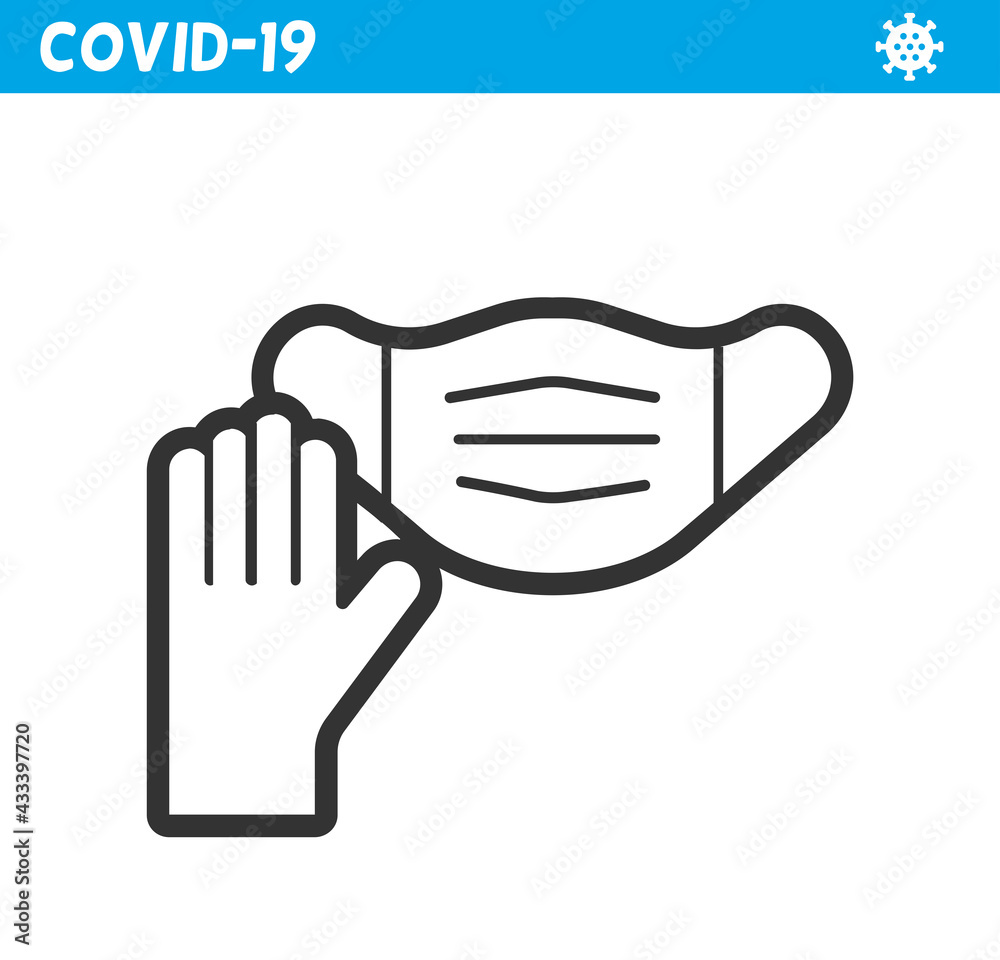 Protective mask line icon. Coronavirus. Virus, wearing mask, corona, pandemic, medical mask.